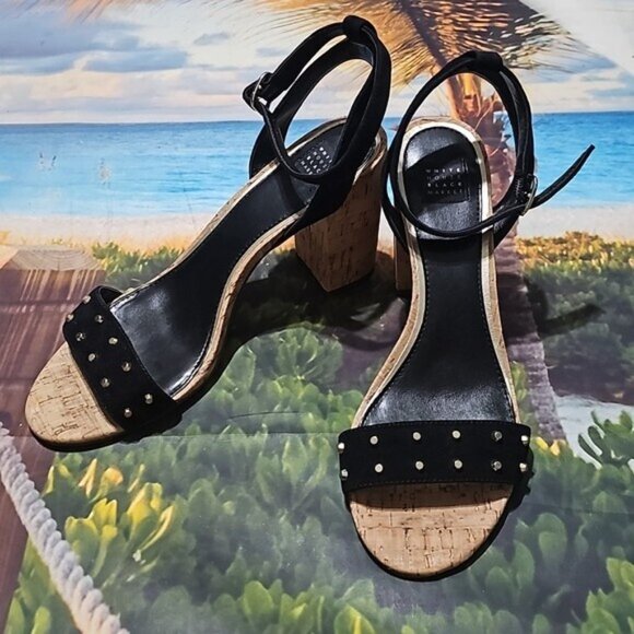 White House Black Market Studded Buckle Heels Size 9 - Picture 2 of 8